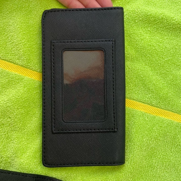 Michael Kors!!! Jet Set Large Trifold Wallet Black Leather Gold Pen & Checkbook - Picture 12 of 16